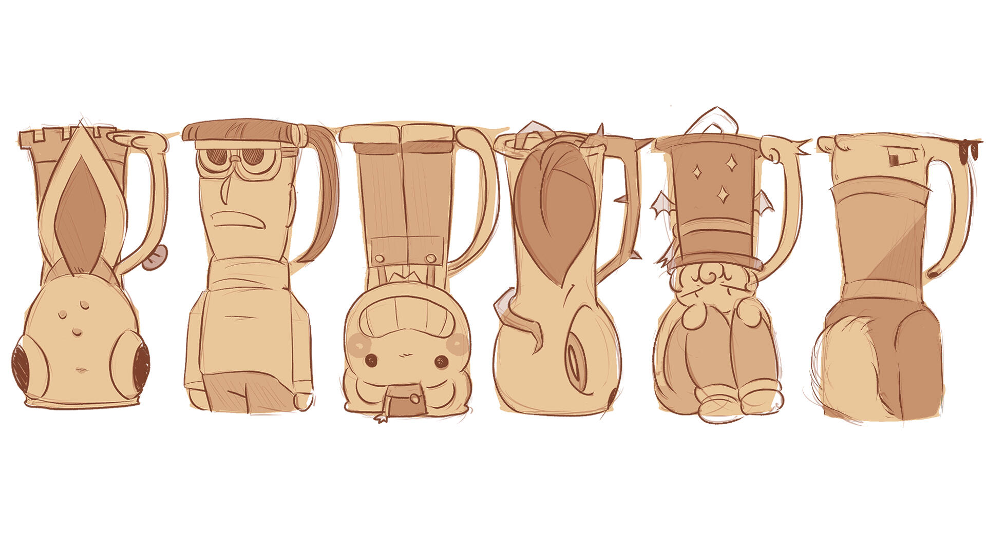 12 Silhouette Character Designs - Blender